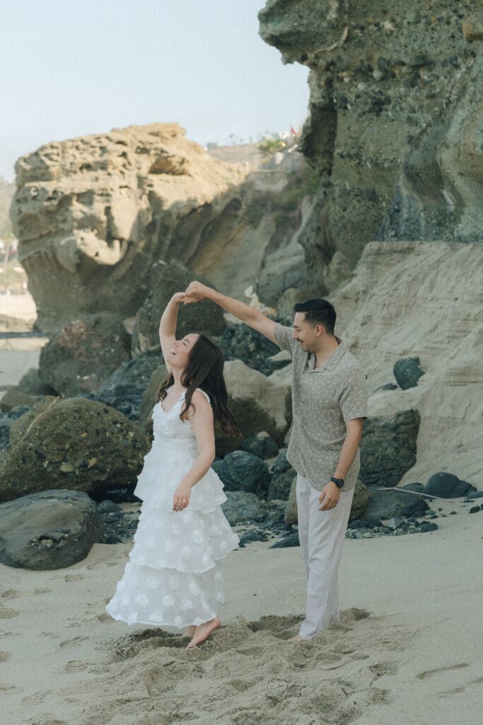 Natural engagement photography at West Street Beach, Laguna Beach