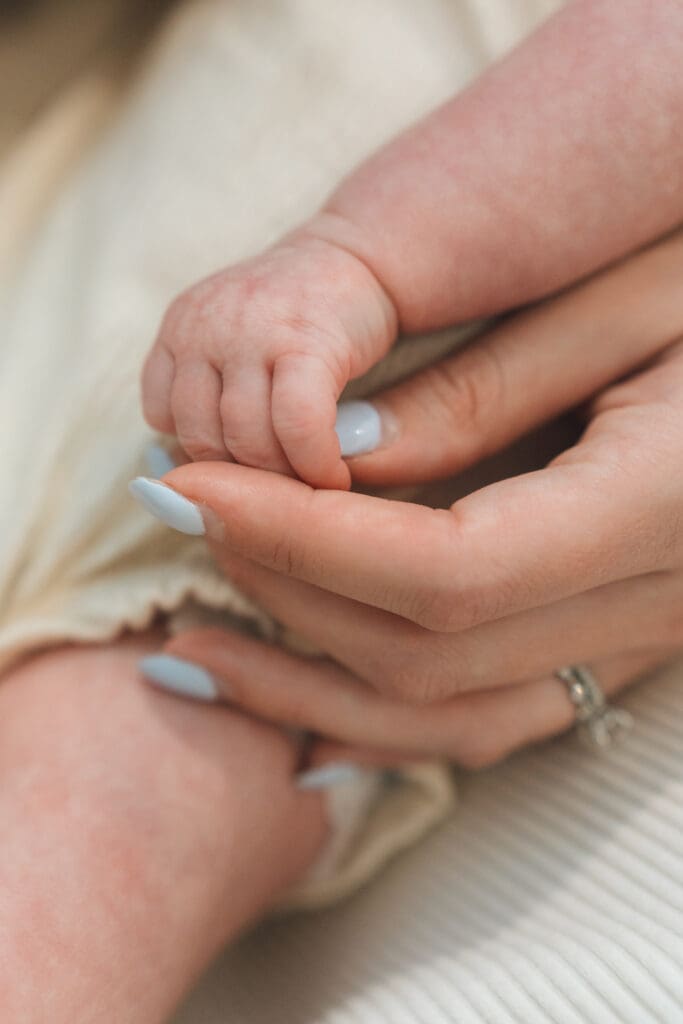 Newborn photoshoot details in Orange County Home