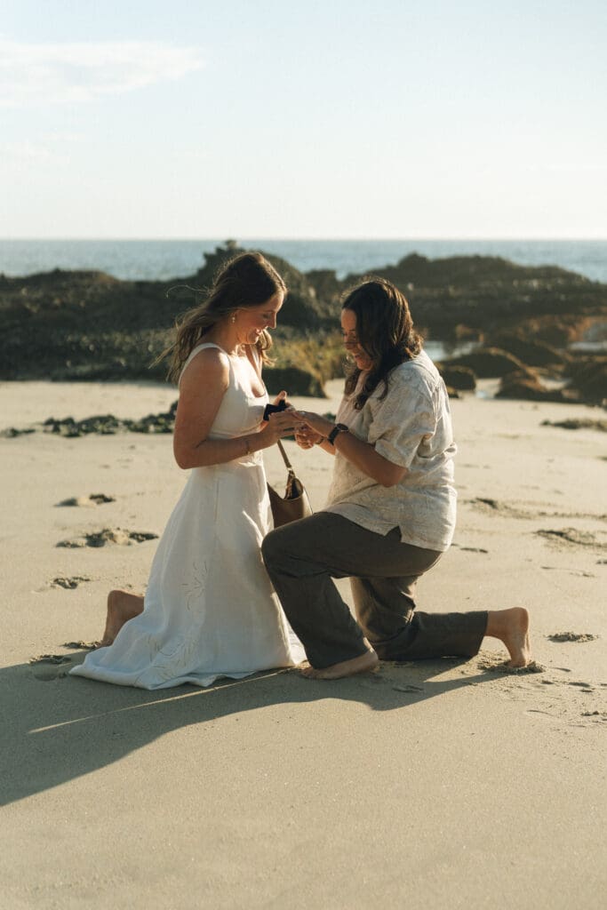 Romantic beach proposal captured by Samantha Mary Photography